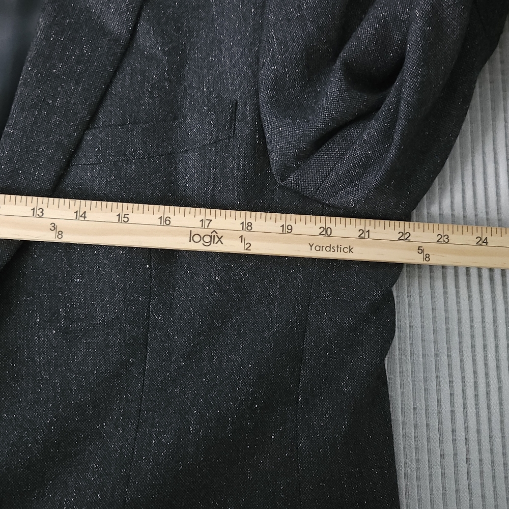 Calvin Klein Extreme Slim Fit Wool Silk Blazer 44R Charcoal Flecked Quiet Luxury - Picture 10 of 10